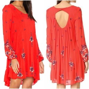 FREE PEOPLE Oxford Boho embroidered Swing Dress M